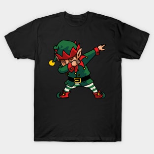 Dabbing Elf Shirt Kids Christmas Gifts Santa Helper Costume 2 T-Shirt